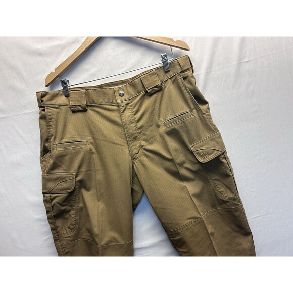 5.11 Tactical Mens Taclite Ripstop Cargo Pants Dark Khaki Size 38x32 Double Knee - Picture 1 of 9